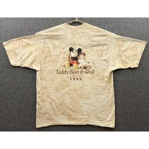 VINTAGE Disney World Shirt Mens Large 1999 Teddy Bear Doll Convention Mickey USA